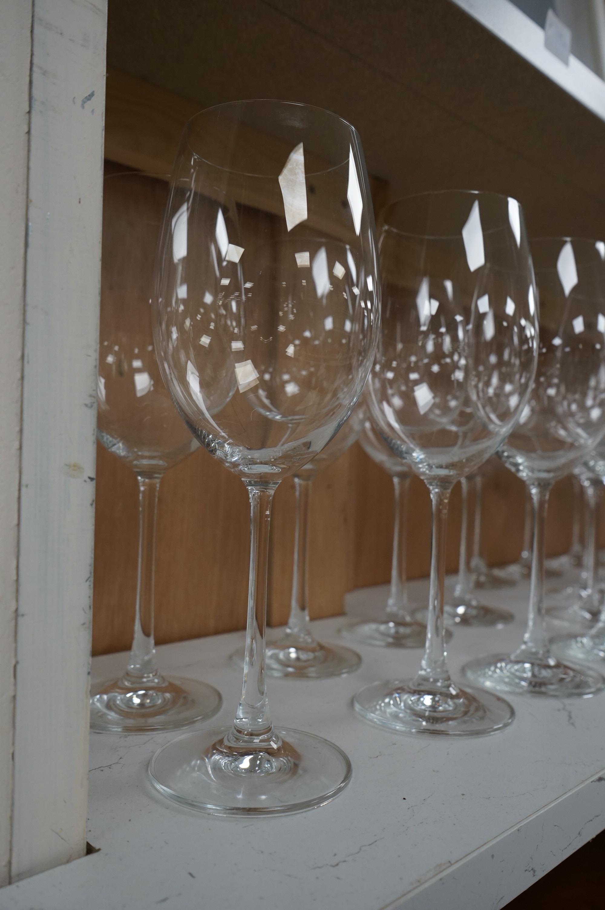 A part suite of Rosenthal di Vino wine and champagne glasses. (37), Tallest glass 25cm high. Condition - good